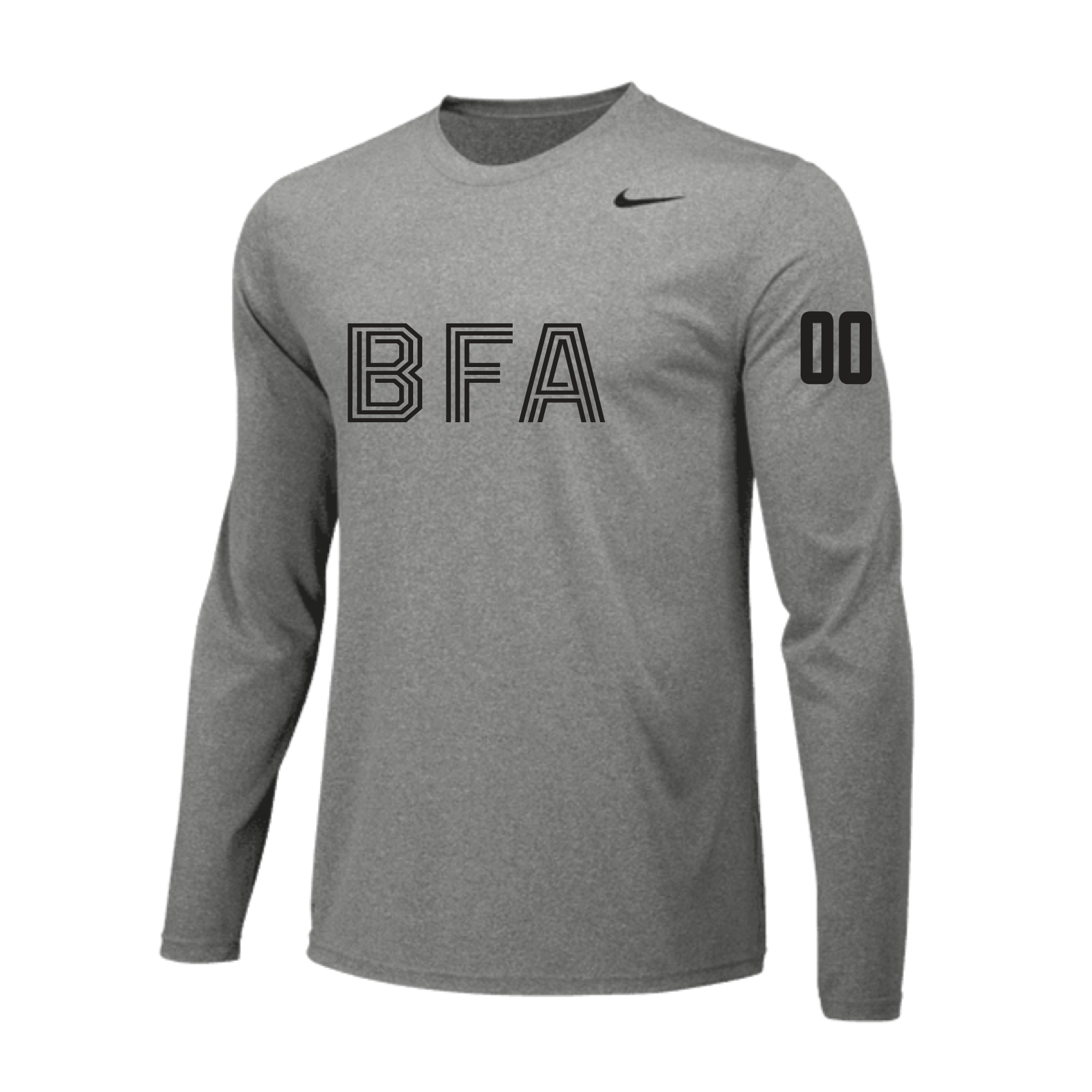 Team Online Ordering, BFA (Name) Nike Legend LS Shirt Grey