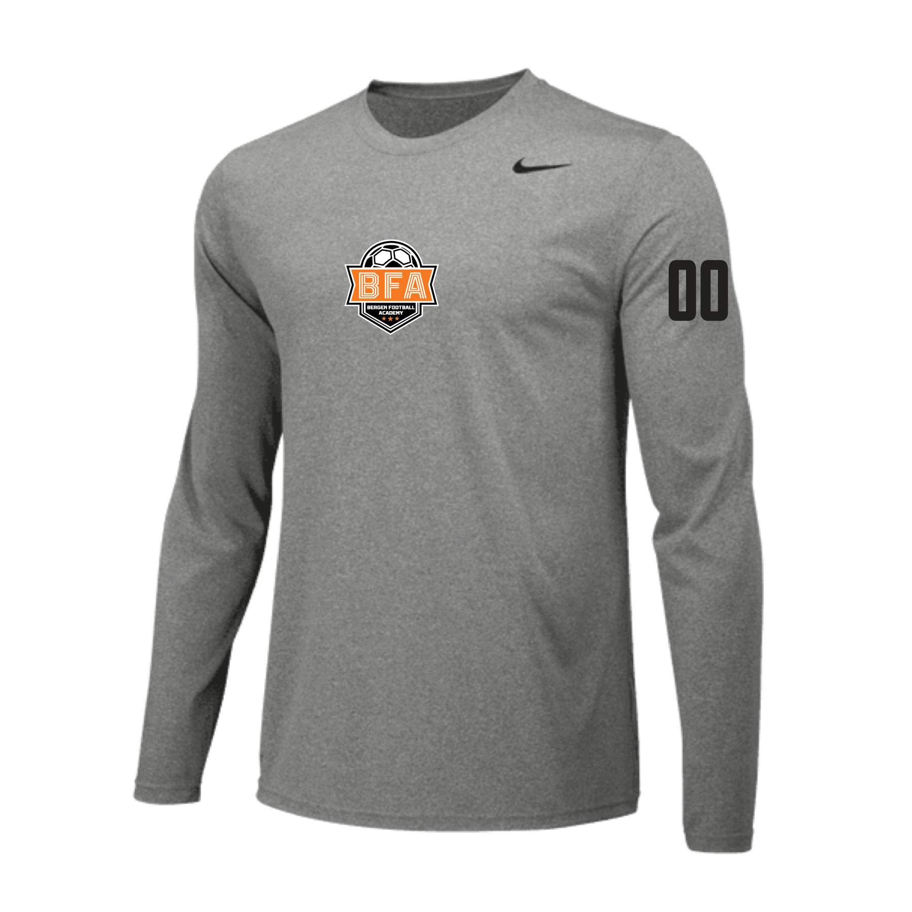 Team Online Ordering, BFA (Patch) Nike Legend LS Shirt Grey