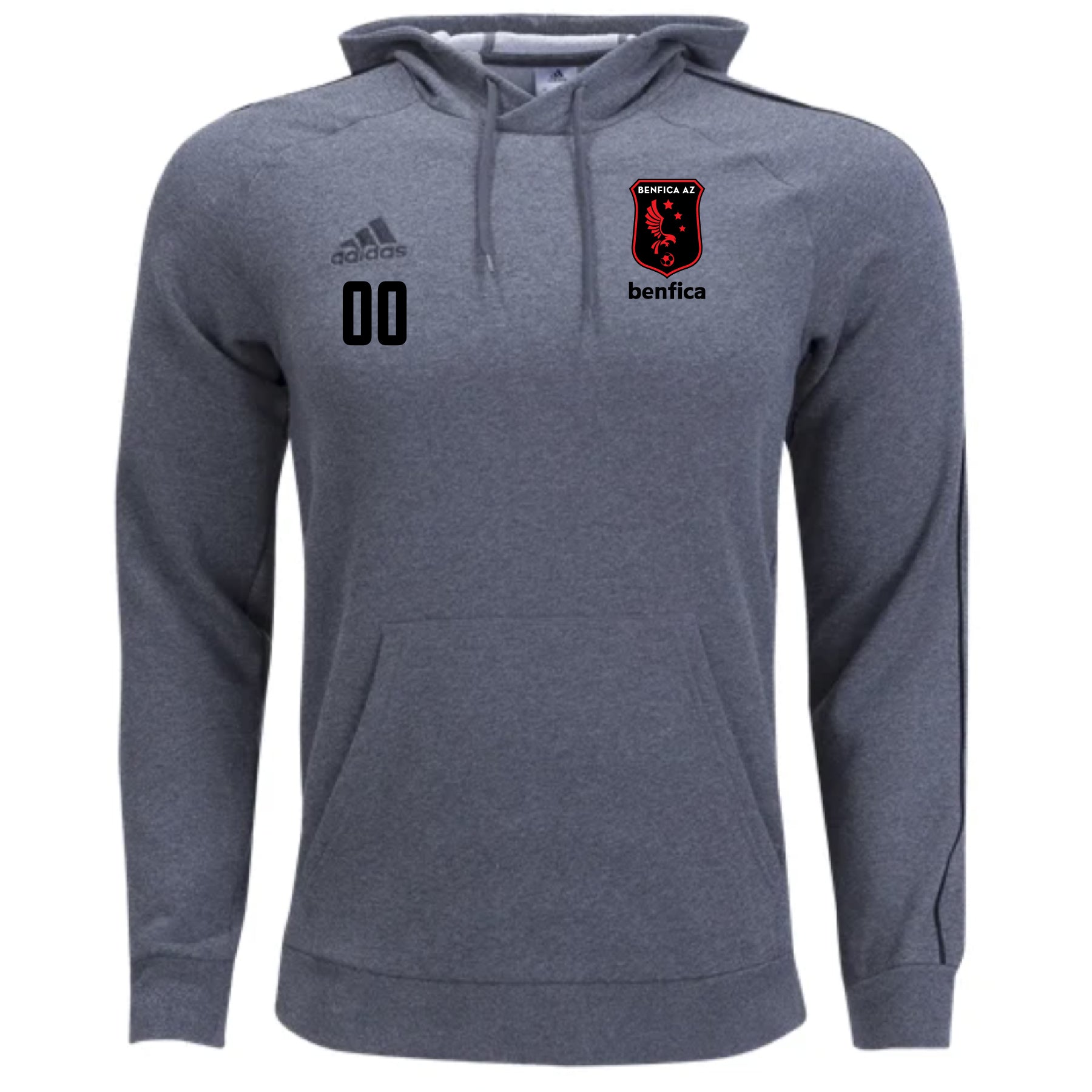 Team Online Ordering, Benfica AZ adidas Core 18 Hooded Sweatshirt - Grey