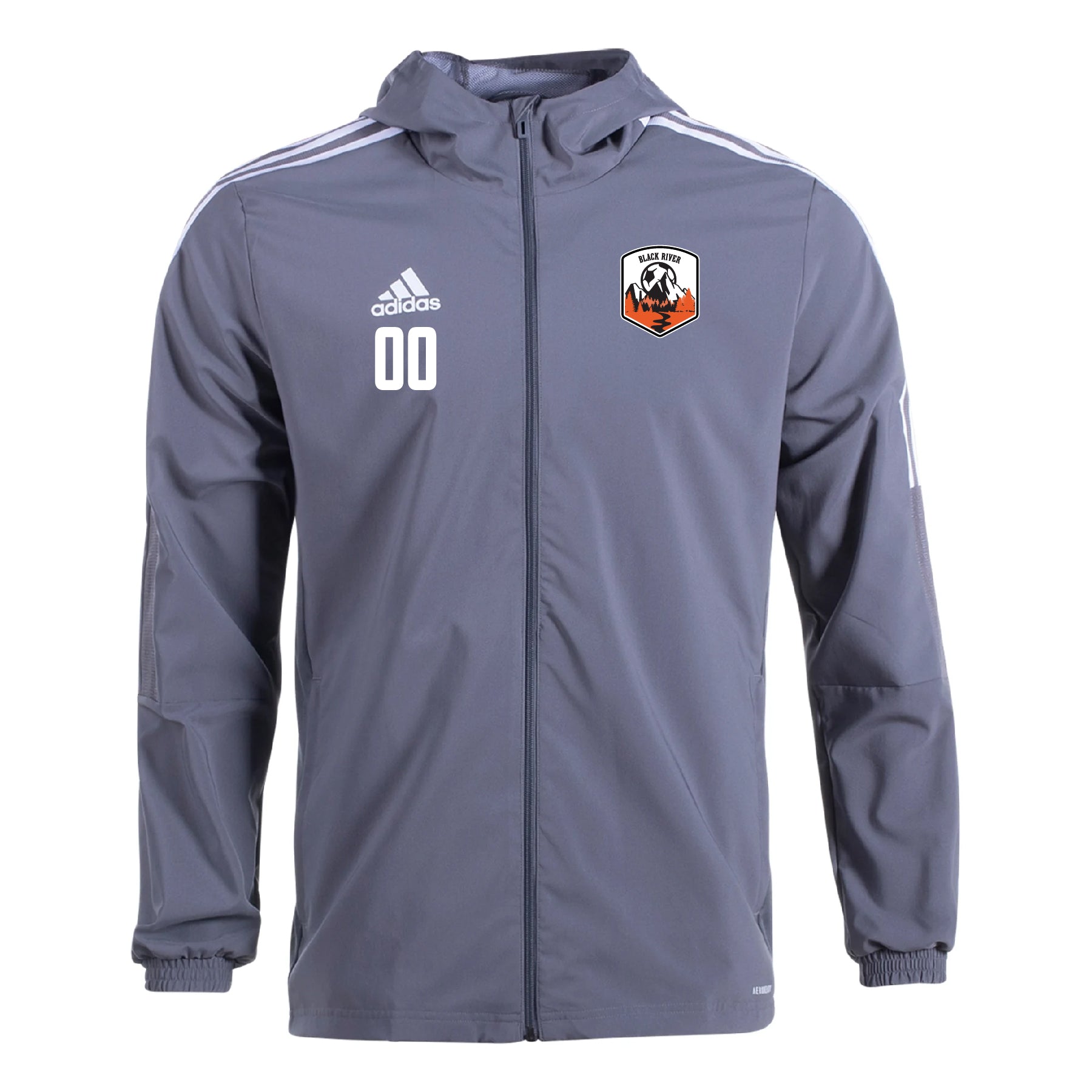 Team Online Ordering, Black River Athletics 2010 and Older adidas Tiro 21 Windbreaker Grey