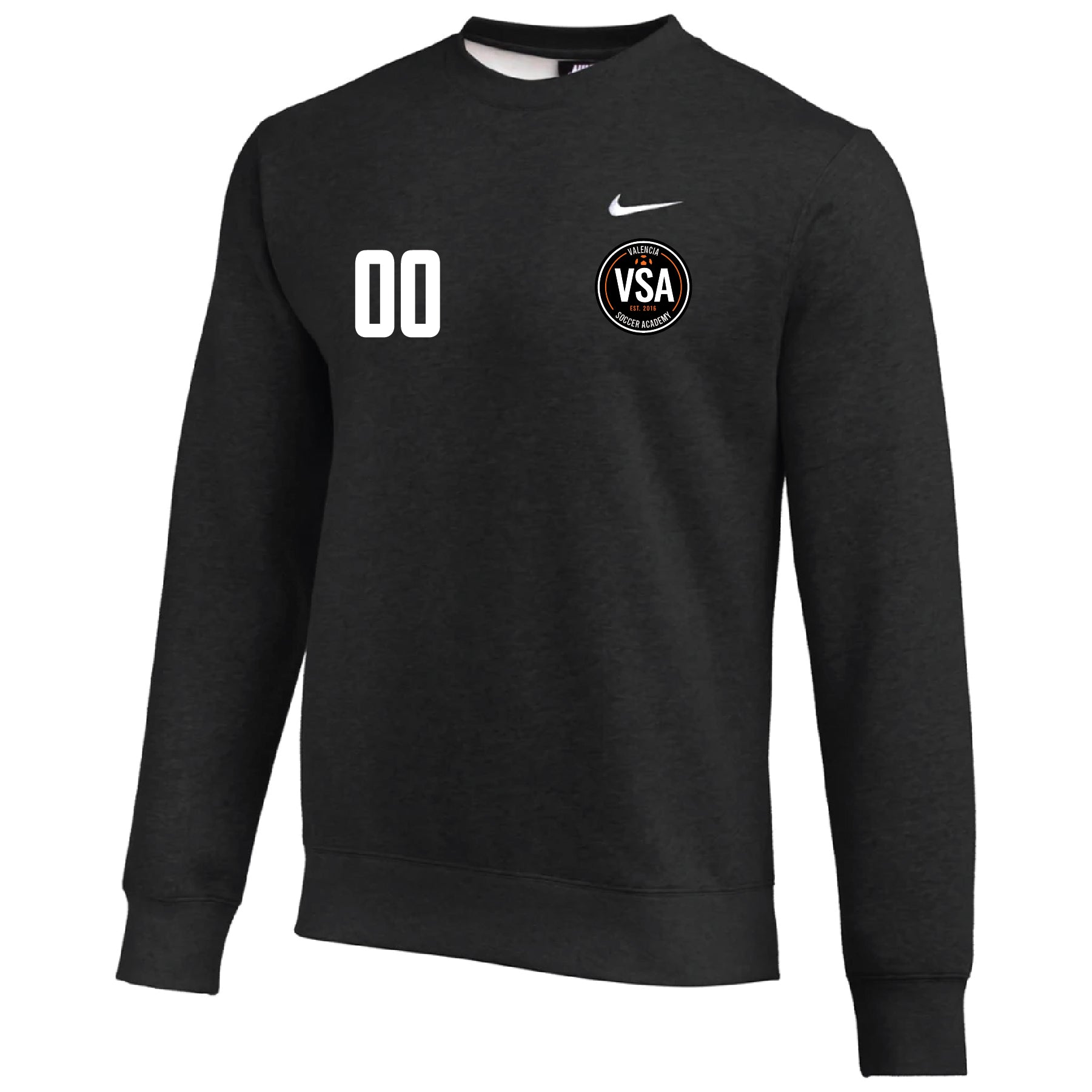 Team Online Ordering, Valencia Nike Team Club Fleece Sweatshirt Black