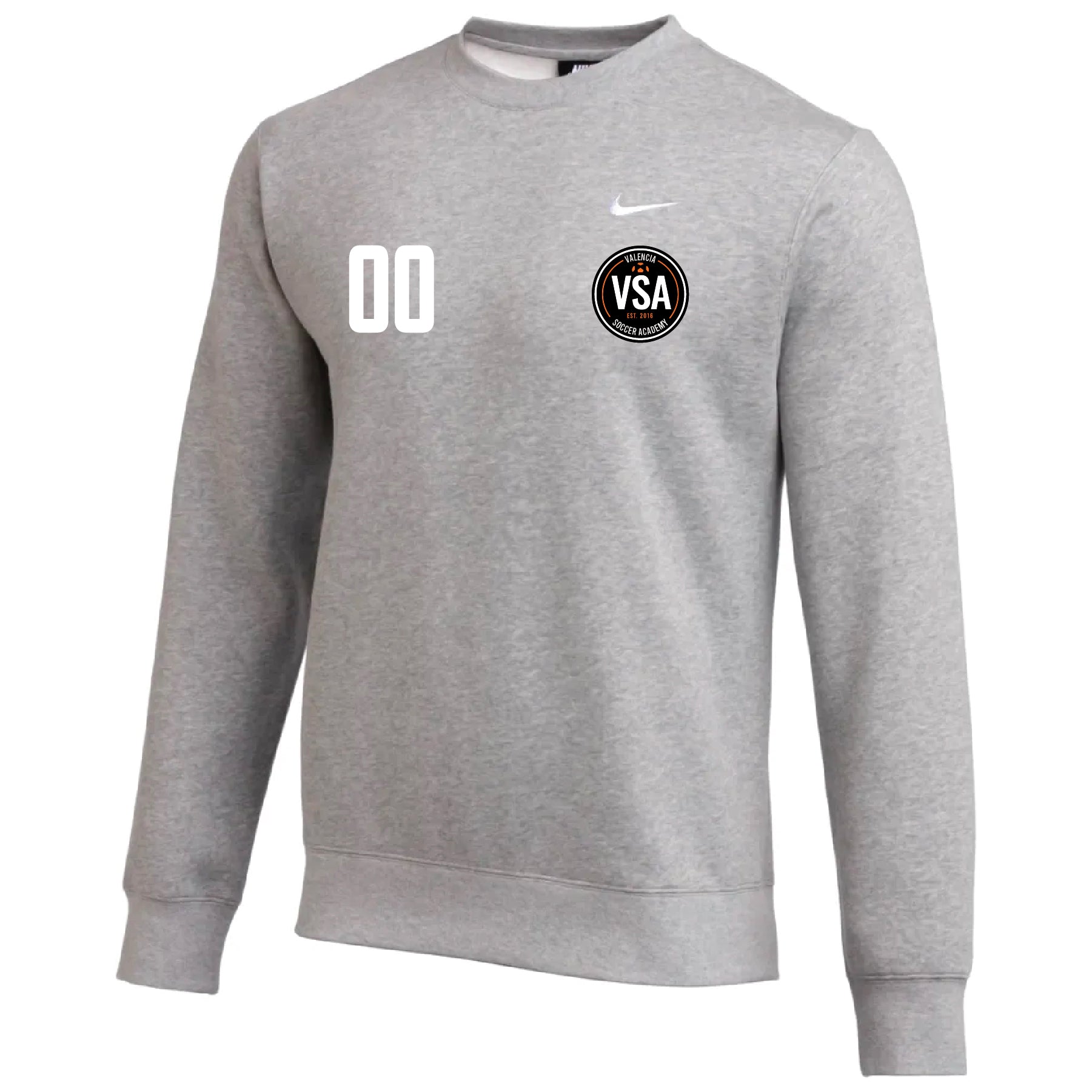 Team Online Ordering, Valencia Nike Team Club Fleece Sweatshirt Grey