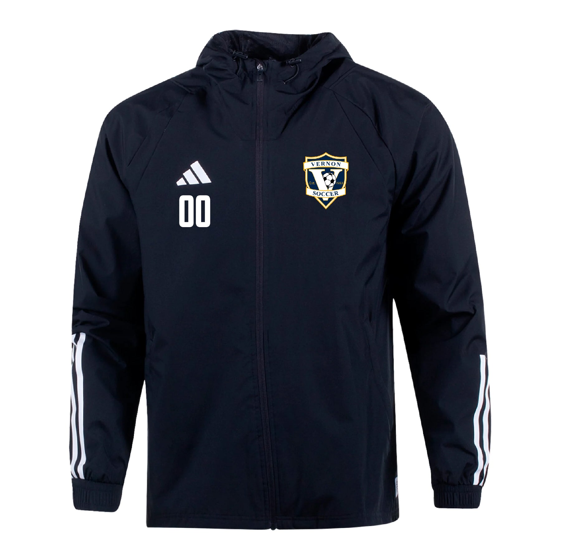 Team Online Ordering, Vernon adidas Tiro 23 All Weather Jacket Black