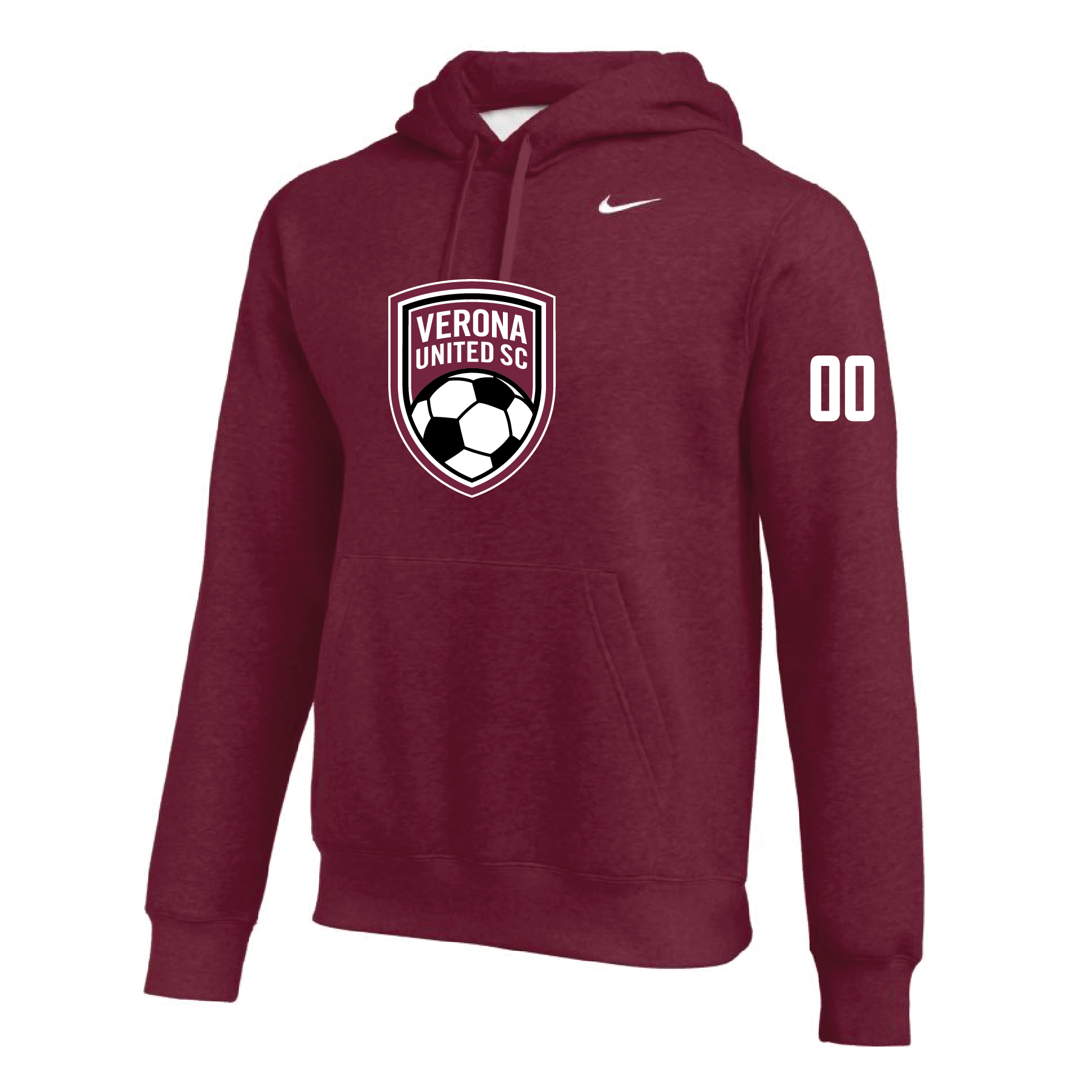 Team Online Ordering, Verona (Logo) Nike Club Hoodie Maroon