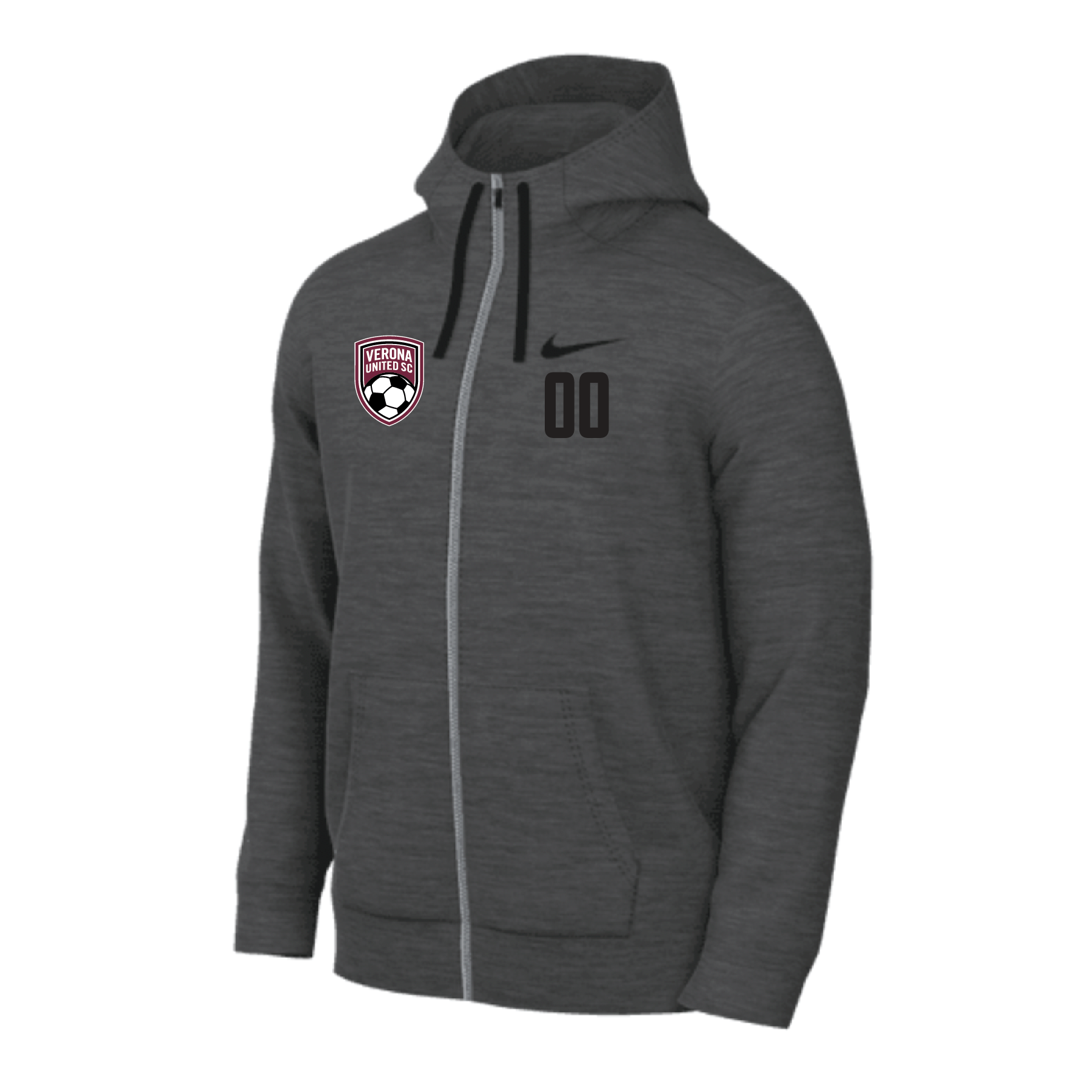 Team Online Ordering, Verona Nike Fleece Full-Zip Hoodie Grey