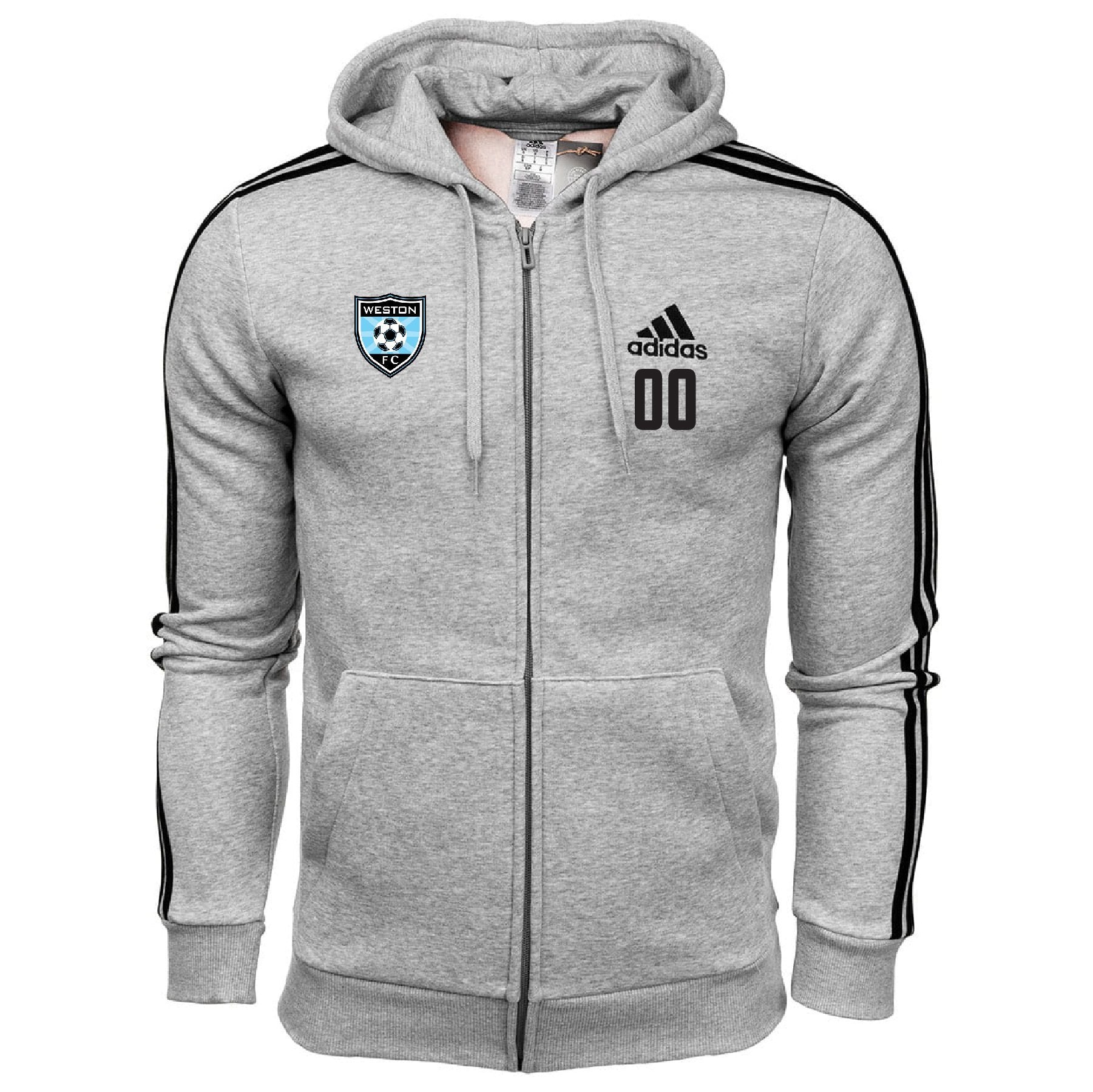 Team Online Ordering, Weston FC Boys Future Elite Three Stripe Fleece Hoodie - Grey